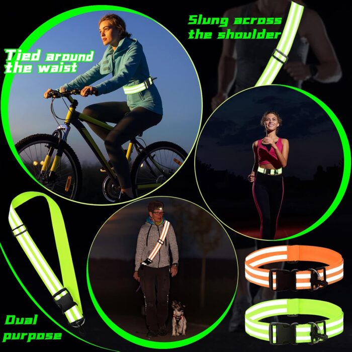 Saintrygo Reflective Sash Running Gear High Visibility Safety Reflective Jacket Adjustable Sash for Walking Cycling at Night - Image 7