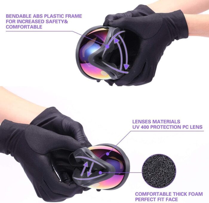 Anti-Glare Lenses-Ski Goggles Winter Sport Snowboard Goggles with UV 400 Protection - Image 5