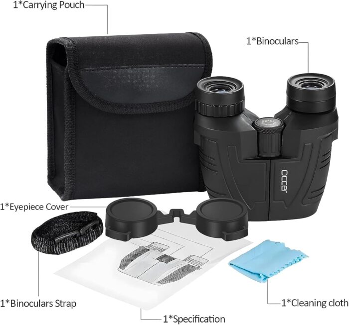 Occer 12x25 Compact Binoculars for Adults and Kids, Large Eyepiece Waterproof Binocular with Low Light Vision,High Powered Easy Focus Binoculars for Bird Watching,Outdoor Hunting,Travel,Sightseeing - Image 7