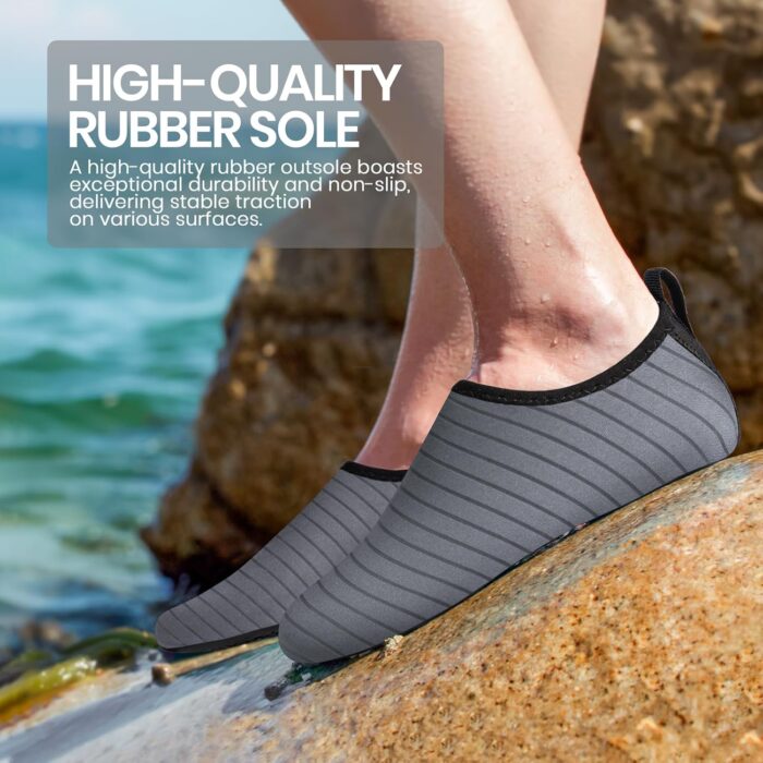 SEEKWAY Water Shoes Women Men Adult Quick-Dry Aqua Socks Barefoot Non Slip for Beach Swim River Pool Lake surf Black SK002(U) - Image 3
