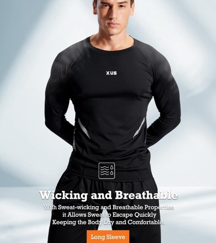 BOOMCOOL 5PCS Workout Sets incluir Compression Shirt Pants Hoodie Jacket for Men outdoor sports running indoor fitness - Image 3