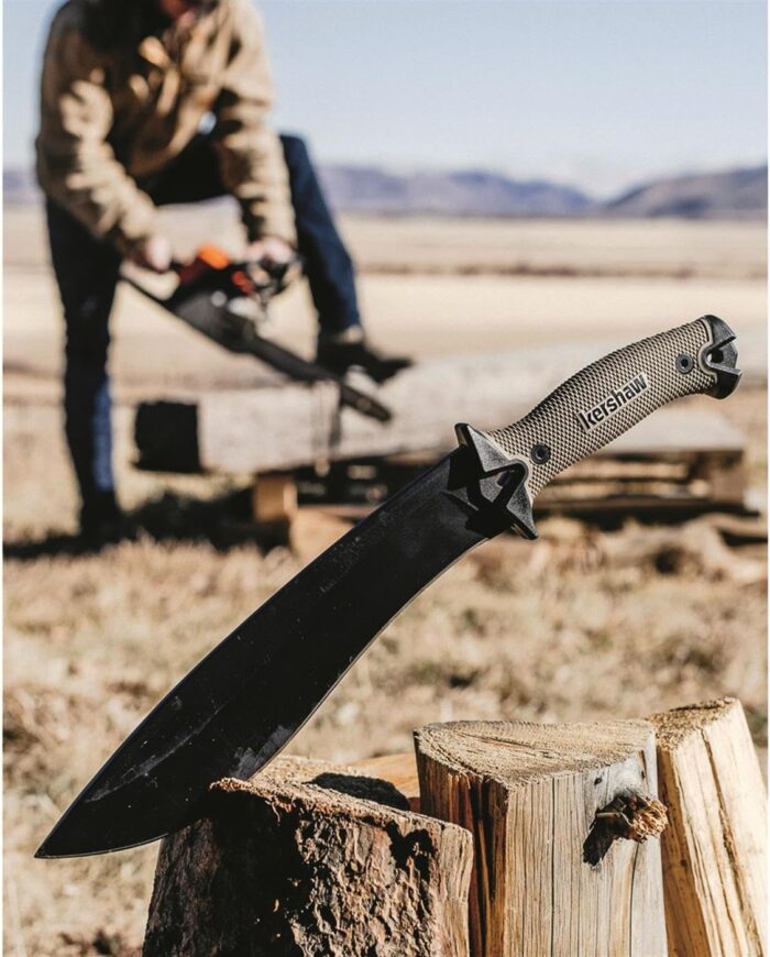 Kershaw Camp 10 - Tan Machete, Fixed Blade Knife, 10-in. 65Mn Carbon Steel Blade Includes Sheath, Camp Series Machete, Outdoor and Survival Tool - Image 7