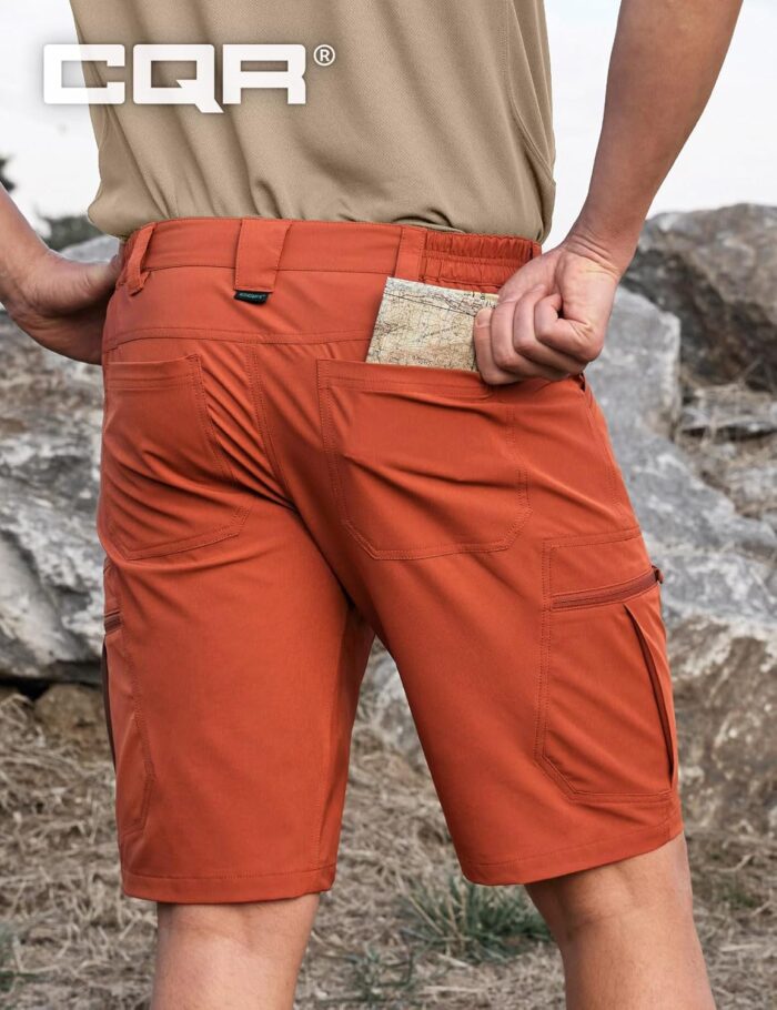 CQR Men's Quick Dry Stretch Hiking Cargo Shorts, Lightweight Water Resistant Tactical Casual, Golf & Outdoor with Pockets - Image 7