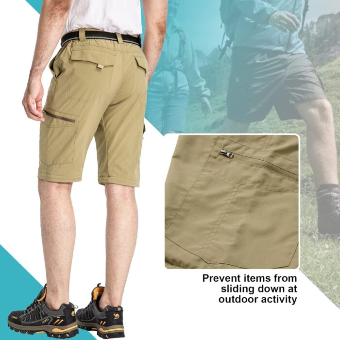 Mens Hiking Pants Convertible Lightweight Quick Dry Zip Off Fishing Safari Camping Travel boy Scout Pants - Image 5
