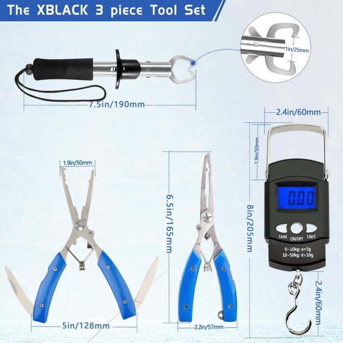 XBLACK Fishing Tool Kit Fishing Pliers Fish Gripper Fishing Scale Fish Grip Tools Set Saltwater Resistant Fishing Gear - Image 6
