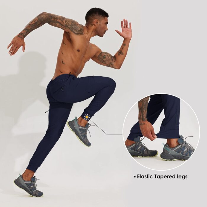 Willit Men's Hiking Joggers Travel Athletic Pants Lightweight Quick Dry Outdoor Running Pants with Zipper Pockets - Image 4