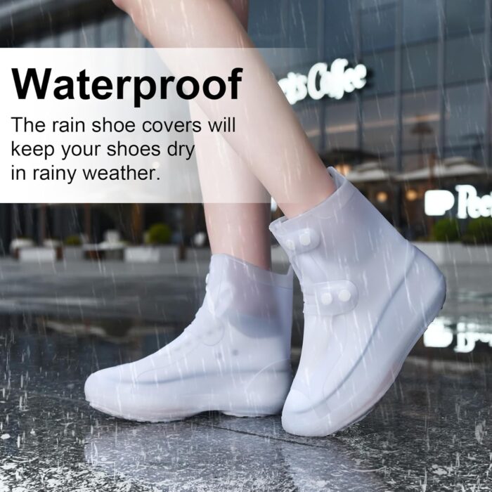 Dream Apparel Waterproof Rain Shoe Covers for Women Men, Non-Slip Reusable Boot Covers Foldable Shoe Covers Rainproof Overshoes Over Shoes Galoshes - Image 2