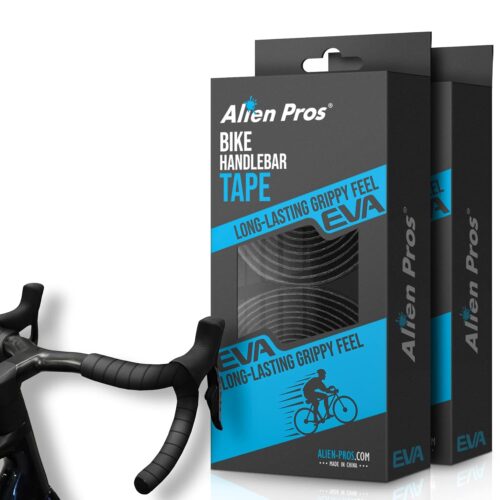 ALIEN PROS Bike Handlebar Tape EVA (Set of 4) Black - Enhance Your Bike Grip with These Bicycle Handle bar Tape - Wrap Your Bike for an Awesome Comfortable Ride (Set of 4, Black)