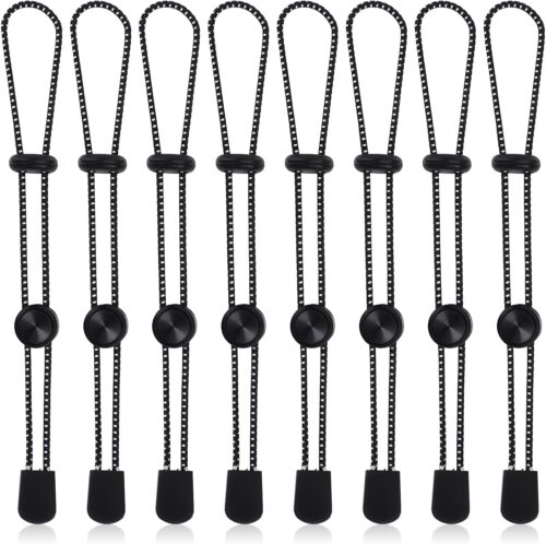 8Pcs Backpack Hiking Stick Holder, Fixing Buckle Elastic Rope, Adjustable Bungee Lanyard for Outdoor Mountaineering Hiking Trekking Poles Hiking Sticks Water Cup Umbrella(Black)