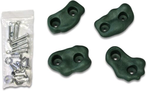 Eastern Jungle Gym Textured Rock Wall Climbing Hand Holds Green with Mounting Hardware - Swing Set Parts and Accessories