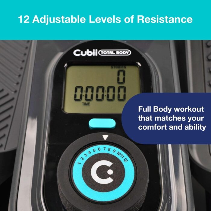 Cubii Total Body - Compact 2-in-1 Elliptical with 12 Resistance Levels, Low-Impact Cardio & Strength Training with an Ergonomic Pulley System for a Full-Body Workout - Adult to Senior - Image 4