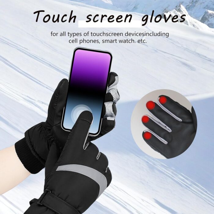 Women Ski Gloves - Windproof Thermal Touchscreen Waterproof Winter Warm Snow Gloves for Skiing Cycling Outdoor Sports - Image 5