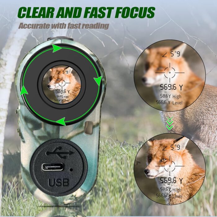 Hunting Laser Rangefinder with Rechargeable Battery 1000 Yards Hunting Range Finder with Target Acquisition Technology Easy-to-Use Clear Accurate Rangefinders for Hunters - Image 5