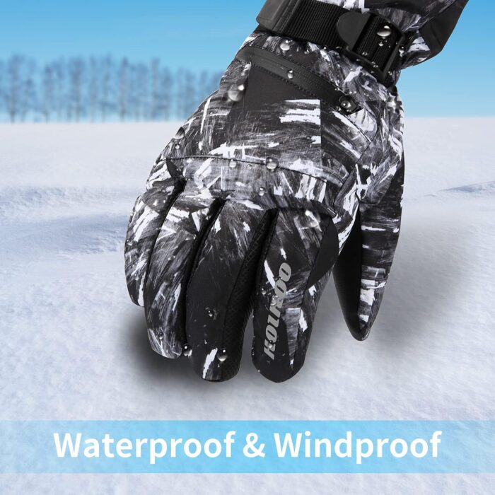Ski Gloves - Waterproof Winter Snowboarding Gloves for Men & Women, Touchscreen Compatible, Warm Below -30F - Image 4