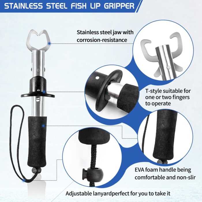 XBLACK Fishing Tool Kit Fishing Pliers Fish Gripper Fishing Scale Fish Grip Tools Set Saltwater Resistant Fishing Gear - Image 4