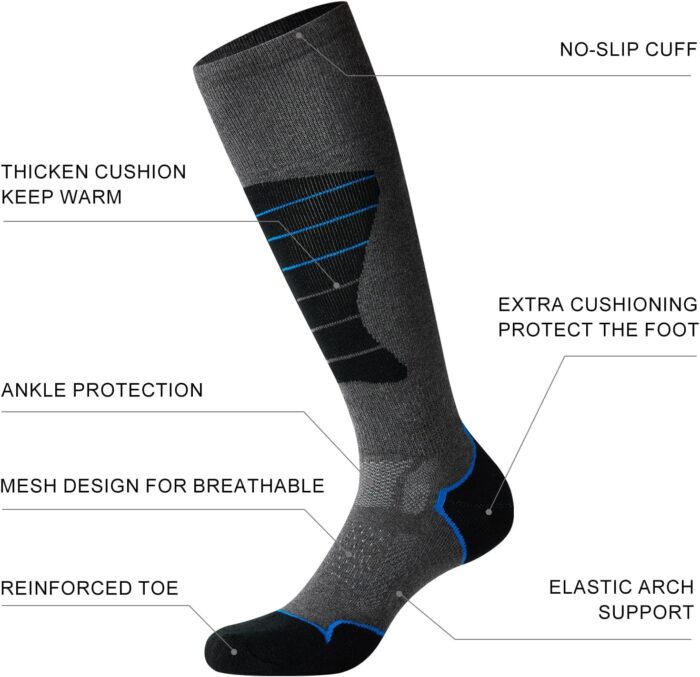 CS CELERSPORT 2/3/4 Pack Ski Socks for Men and Women Skiing, Snowboarding, Winter Performance Socks - Image 3