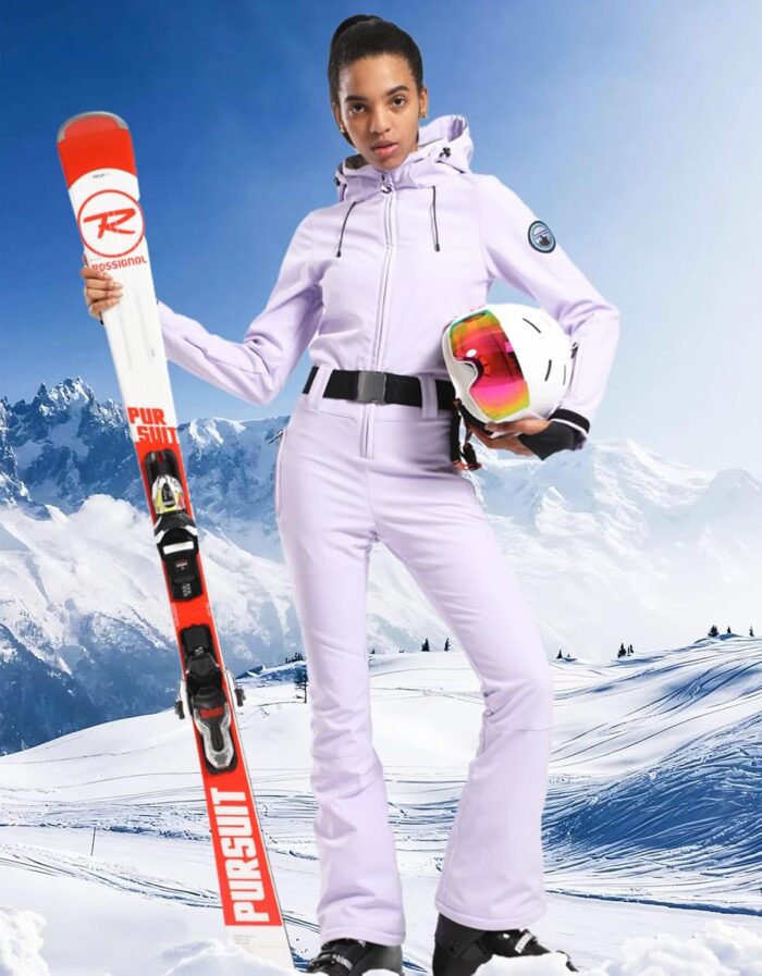 GSOU SNOW Ski Suit Women One Piece Jumpsuit Snowsuit adult Slim Winter Waterproof Windproof Outdoor Sports Warm - Image 2