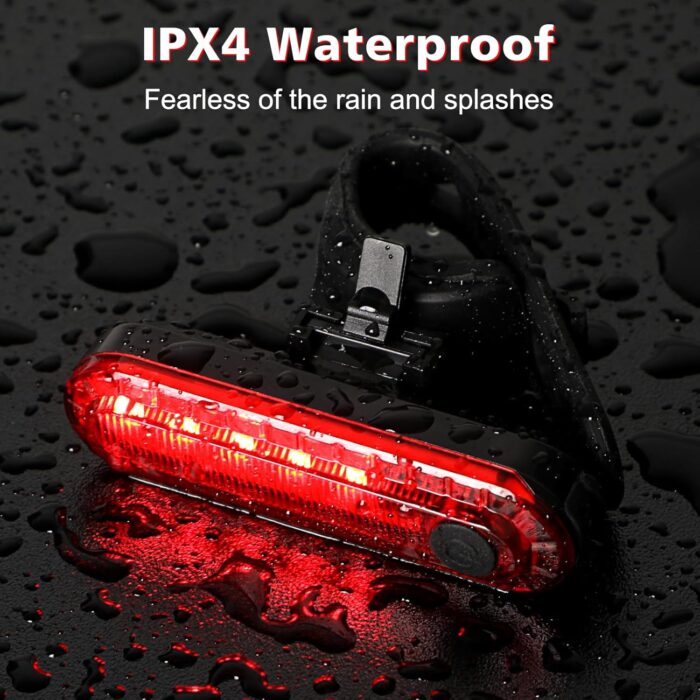 Ascher USB Rechargeable LED Bike Tail Lights 2 Pack, Bright Bicycle Cycling Rear Light, 4 Light Mode Options Safety Bike Light for Adults Kids Men Women Road Mountain(2 USB Cables Included) - Image 5
