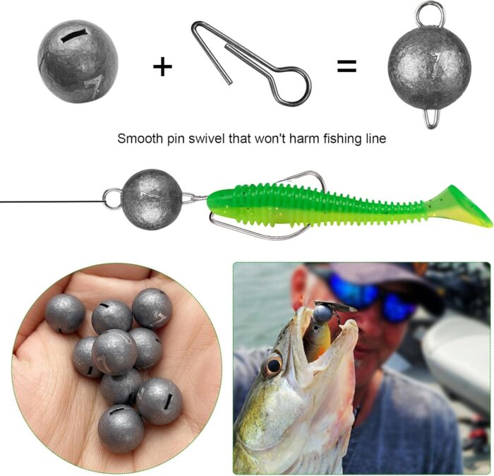 306pc Fishing Lure Accessories Kit - Including Hooks, Sinkers, Bobbers, Jigs, Beads, Swivels & Snaps - Tackle Box - Image 6