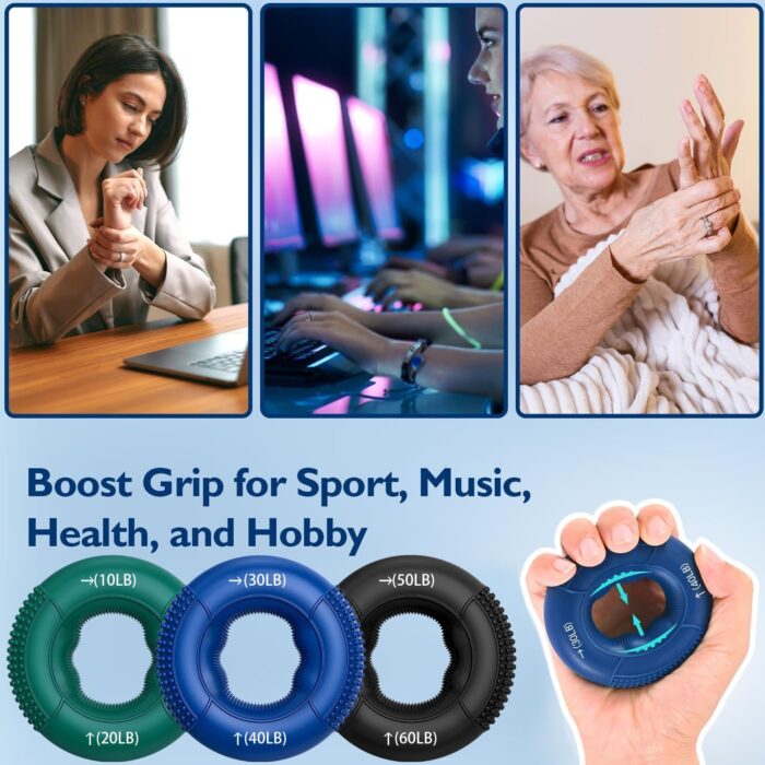 FitBeast Grip Strength Trainer, Finger Exerciser, Forearm Strengthener 9-Piece Kit, Hand Grip Strengthener Targeted Strength, Relief & Recovery - Image 5