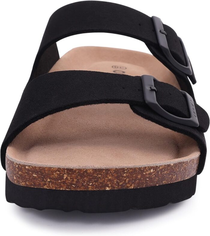 Women's Cork Footbed Slide Sandal, Arch Support Summer Outdoor Sandals with Adjustable Buckle - Image 4