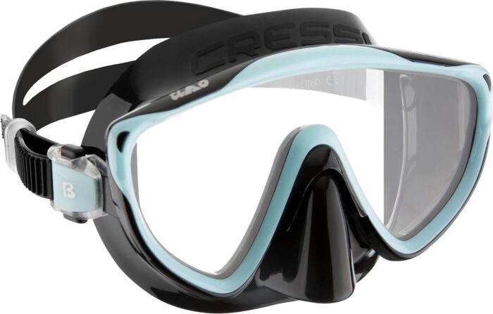 CRESSI Adult Wide View Single Lens Comfortable Snorkeling Mask & Dry Snorkel - Tino & Scilla: Made in Italy - Image 2