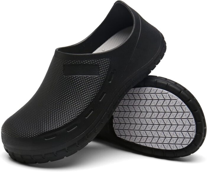 Chef Shoes for Men Nonslip Water Proof Work Shoes Mens Clogs Comfortable Nursing Nurse Shoes for Gardener Men Indoor and Outdoor for Kitchen Office Seaside-Zapatos de Cocina para Hombres
