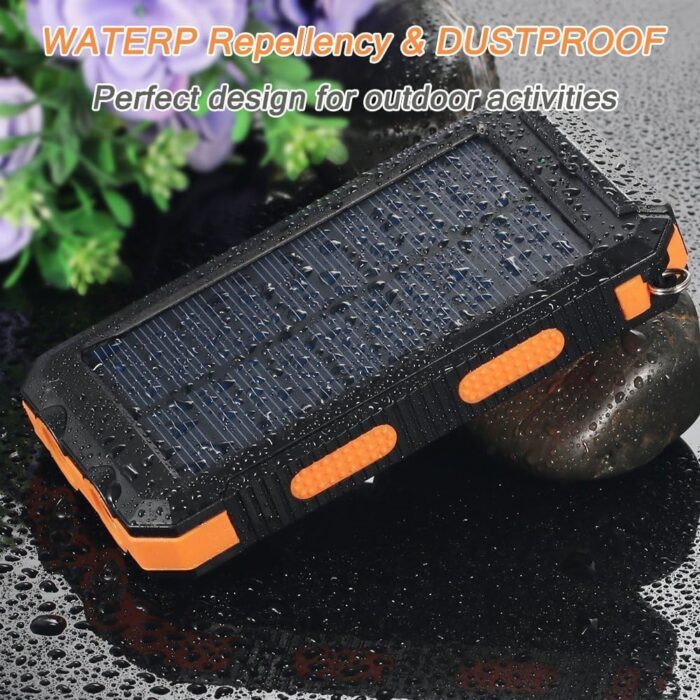 Solar Charger, 38800mAh Portable Type-C Solar Power Bank for All Cellphones, Waterproof Battery Pack, Outdoor External Backup Power Charger Three Outputs/LED Flashlights, Perfect for Camping Travel - Image 4