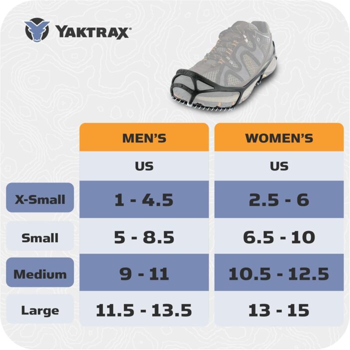 Yaktrax Walk Traction Cleats - 360-Degree Grip on Snow, Ice, & Multi-terrain Surfaces - Elastic Outer Band w/ Easy-On/Off Heel Tab & 1.2mm Zinc-coated Steel Coils - Abrasion & Rust Resistant - Unisex - Image 4