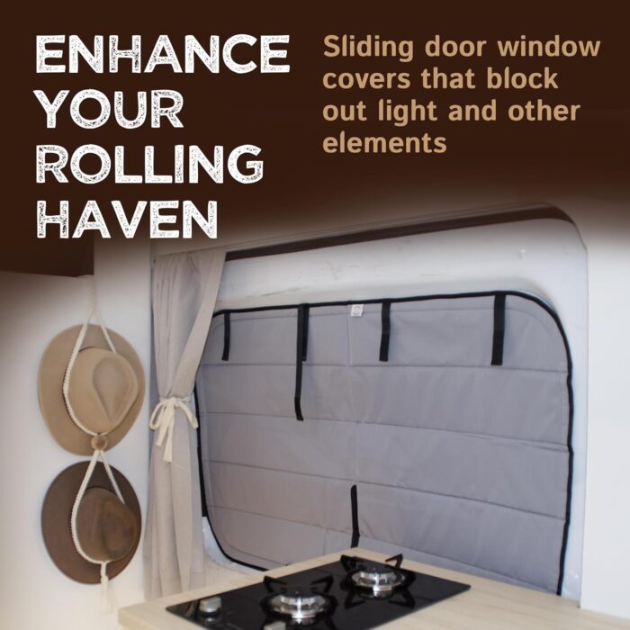 Living in a Bubble Insulated Blackout Sliding Door Window Cover for Ford Transit 2015-Current. Van Life Essentials & Camper Accessories - Image 3