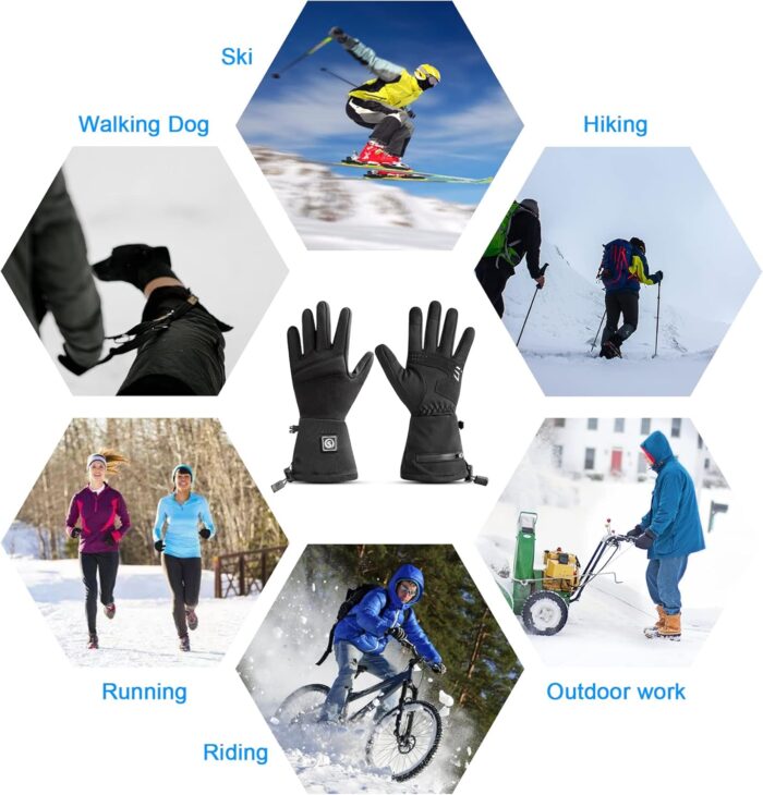 DAY WOLF Heated Glove Liners Electric Gloves for Men Women Rechargeable Battery Hand Warmer for Winter Sports Snow Biking Riding Skiing Cycling Hunting Snowboarding - Image 7