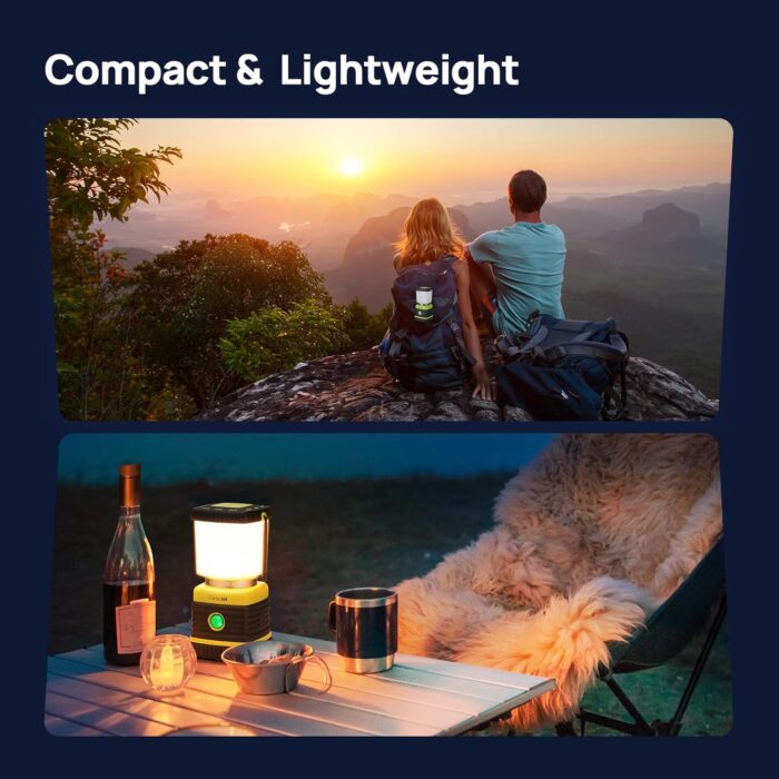 LED Camping Lantern, Consciot Battery Powered Camping Lights, 1000LM, 4 Light Modes, IPX4 Waterproof Tent Lights, Portable Flashlight for Power Outages, Emergency, Hurricane, Hiking, 2-Pack - Image 7