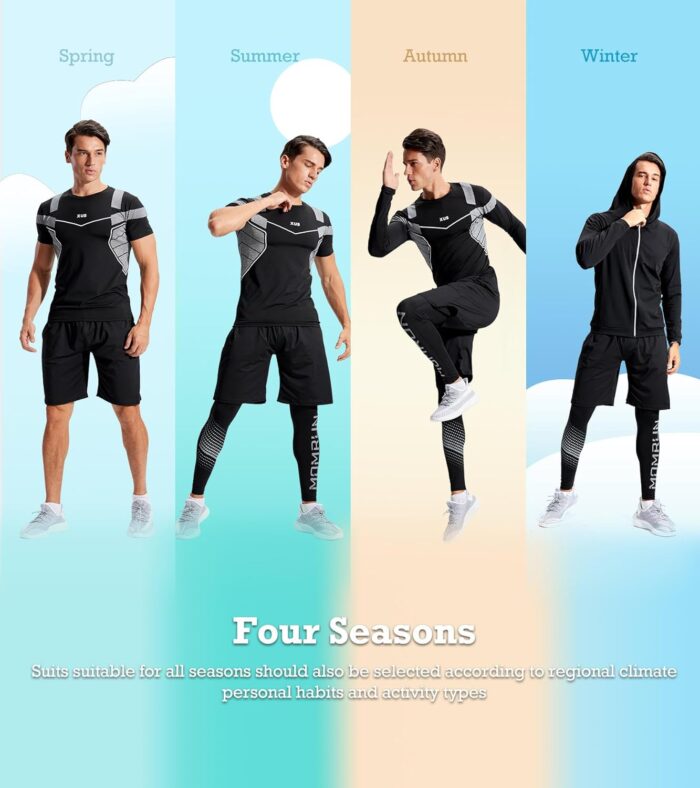 BOOMCOOL 5PCS Gym Clothes for Men Workout Sets - Image 5