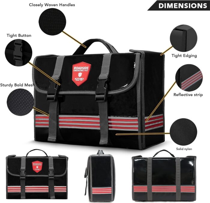 Car Emergency Kit (126 Piece)，Gift for Father Women Friend, Premium Roadside Assistance Essentials with Jumper Cables Tow Rope- Ideal Auto Road Safety Kit for Truck, RV - Image 2