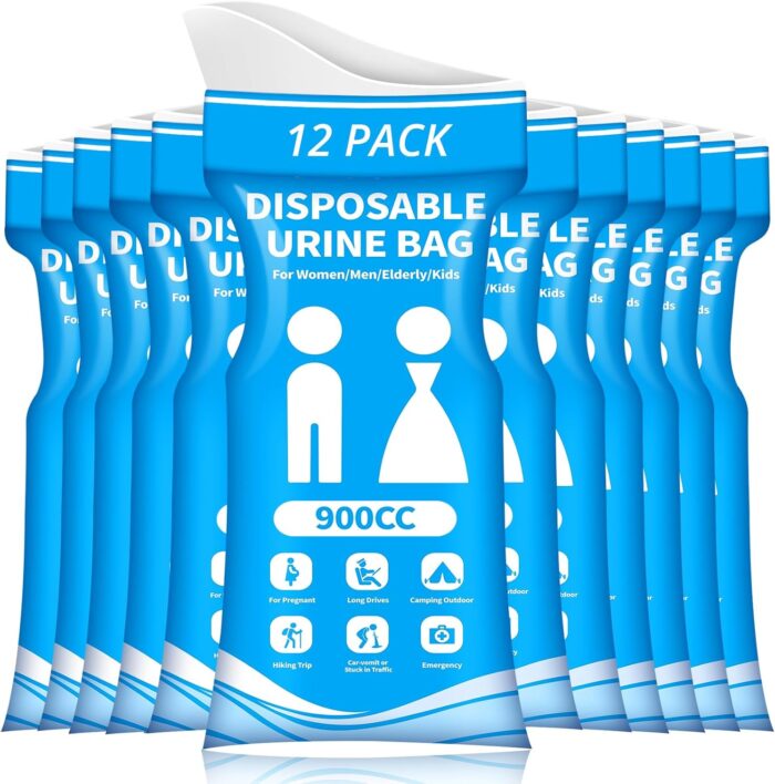 Disposable Urine Bag for Travel - 900ML Portable Pee Bags for Women Men 8/12/20/24/28 PCS Emergency Vomit Bags Urinal Toilet for Car Camping, Road Trip,Traffic Jam, Pregnant, Kid, Patient