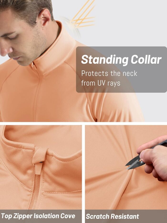 TACVASEN Men's Long Sleeve Athletic Shirts 1/4 Pullover Zip Sun Protection Rash Guard UPF 50+ Outdoor Running T-Shirts - Image 5