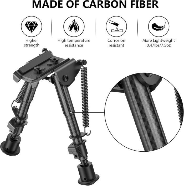 CVLIFE Bipod 6-9 Inch Lightweight Rifle Bipod for M-Rail Attach Directly for Hunting and Shooting - Image 3