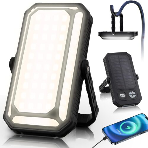 Rechargeable Camping Lantern, 10000mAh Dimmable Camp Lights with 12 Modes, High Lumen LCD Display Tent Light for Power Outages, Hurricane, Hiking, Fish, Emergency, Home Use
