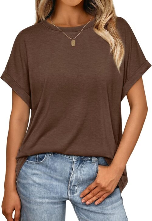 AUTOMET Womens Summer Tops Oversized Short Sleeve Business Casual T Shirts Trendy Fashion Clothes Spring Outfits 2025