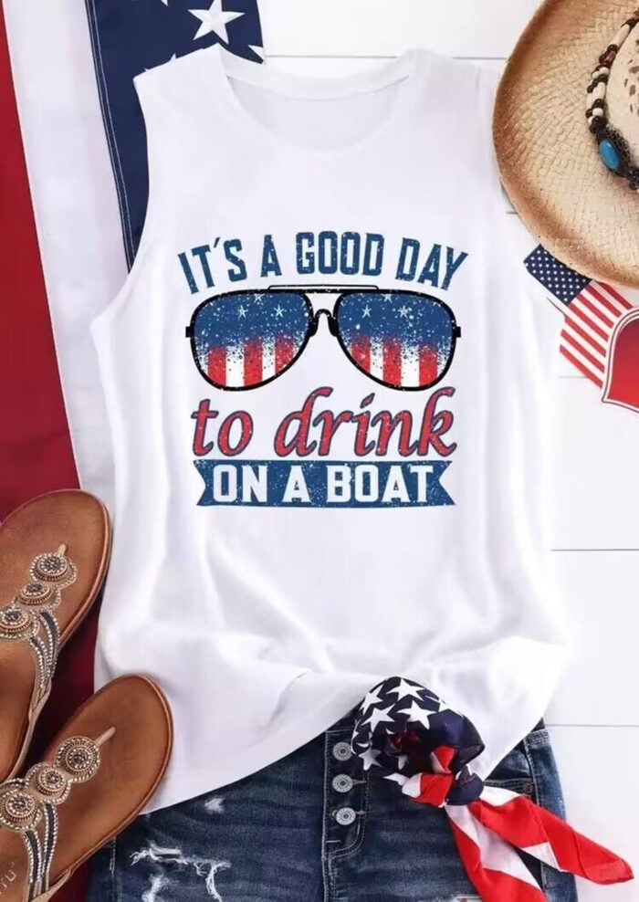 AIMITAG American Flag Tank Top for Womens 4th of July Patriotic Sleeveless Patriotic Tank Tee USA Star Stripes Graphic Vest - Image 2