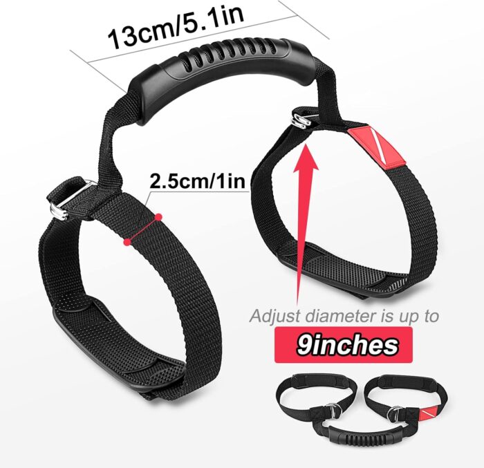 Scuba Diving Tank Carrier, Heavy-Duty Webbing 316 Stainless Steel Adjustable Tank Holder Air Cylinder Carrier Strap with Ergonomic Handle, Non-Slip Pad, and Dive Flag Design Black - Image 2