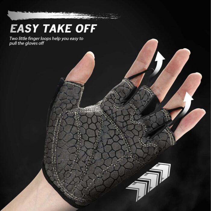 Bike Gloves for Men Women with Anti-Slip Shock-Absorbing Pad, Light Weight Half-Finger Cycling Gloves - Image 3