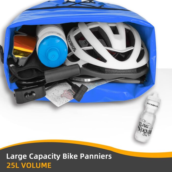 ROCKBROS Bike Panniers Waterproof Bike Rear Rack Bag Max 30L Large Capacity Bike Rear Panniers for Cycling Traveling Commuting - Image 4