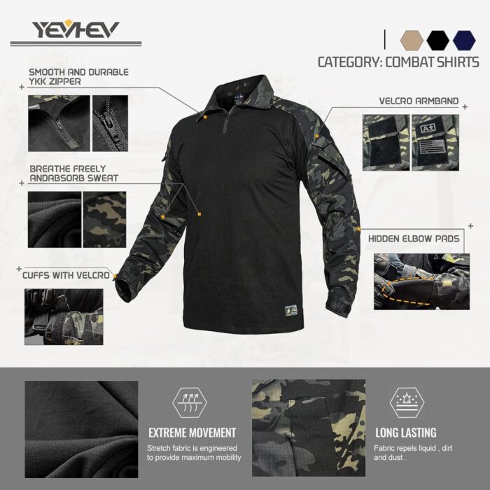 G3 Camouflage Shirt with Elbow Pads for Men Tactical Hunting Uniform Paintball Gear - Image 3