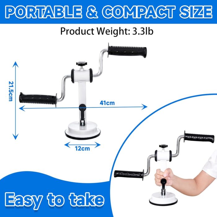 Arm Bike For Physical Therapy | Portable Rehabilitation Exerciser for Arm and Shoulder Workout, Home Fitness Equipment for Seniors with Strong Suction & Adjustable Resistance - Image 6