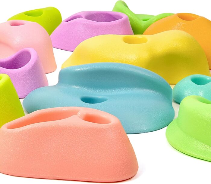 TOPNEW 32 Rock Climbing Holds Multi Size for Kids, Adult Rock Wall Holds Climbing Rock Wall Grips for Indoor and Outdoor Playground Play Set - Image 7