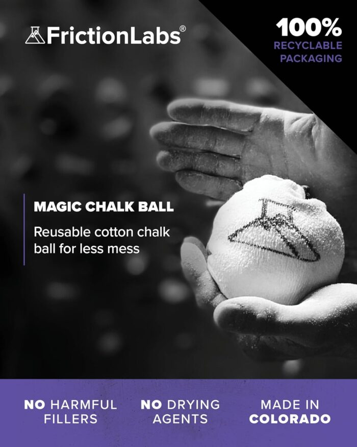 Friction Labs Magic Chalk Ball & Magic Chalk Ball PRO - Premium Gym Chalk in Refillable Sock - Non Toxic - Great for Climbing, Gymnastics, Weightlifting, Crossfit & Bouldering - Image 2