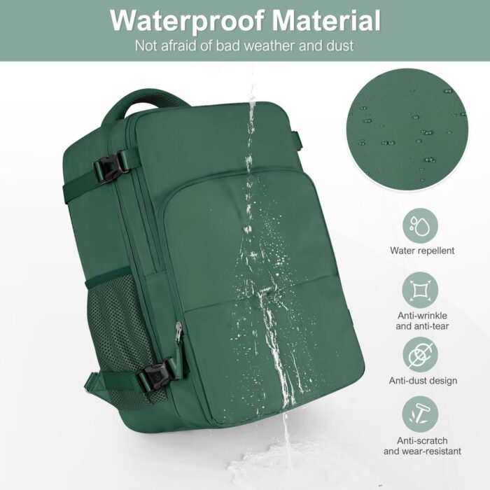 Travel laptop Backpack for Women, Personal Item Size Flight Approved, 16 Inch Laptop Bag with Multi-Pockets, Hiking Backpack, Waterproof Carry On Backpack Casual Daypack Backpack - Image 8