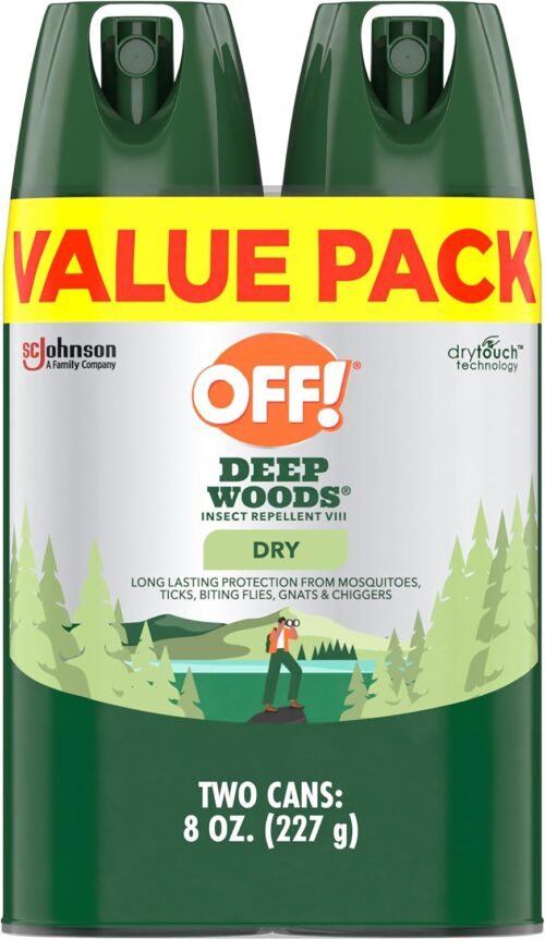 OFF! Deep Woods Insect Repellent Aerosol, Dry, Non-Greasy Formula, Bug Spray with Long Lasting Protection from Mosquitoes, 4 Oz, 2 Count