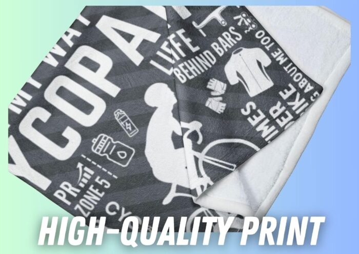 Cyclist Biker Gifts Blanket, Cycologist, Mountain Bikers, Bicycle Enthusiast, Roadbike MTB, Bed Flannel Plush Throw (50"x 65") - Image 5
